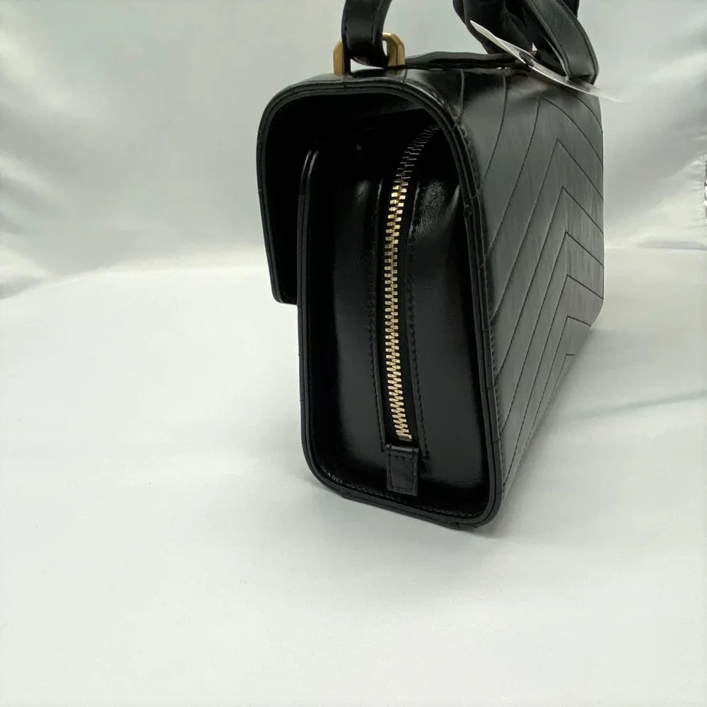 Chanel Black Medal Envelope Flap Bag Chevron Calfskin - Picture 5 of 12